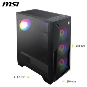 MSI MAG Forge 130A Airflow Mid-Tower ATX PC Case - 4x Pre-Installed F-RGB Fans, Black