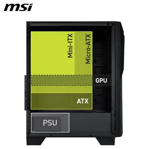 MSI MAG Forge 130A Airflow Mid-Tower ATX PC Case - 4x Pre-Installed F-RGB Fans, Black