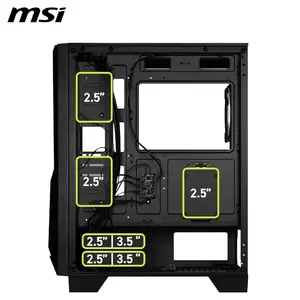 MSI MAG Forge 130A Airflow Mid-Tower ATX PC Case - 4x Pre-Installed F-RGB Fans, Black