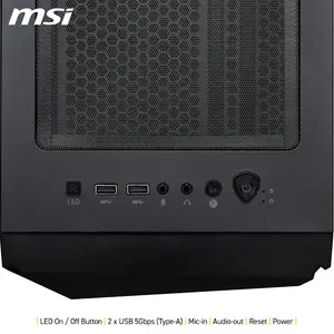 MSI MAG Forge 130A Airflow Mid-Tower ATX PC Case - 4x Pre-Installed F-RGB Fans, Black