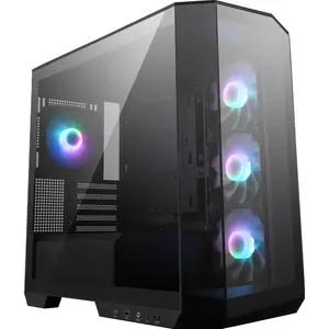 MSI MAG PANO M100R PZ Micro-ATX PC Case - 4x120mm ARGB Fans Pre-Installed with Hub Controller, USB 3.2 Gen 2x2 Type-C Port - Black