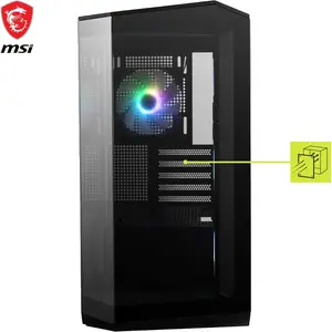 MSI MAG PANO M100R PZ Micro-ATX PC Case - 4x120mm ARGB Fans Pre-Installed with Hub Controller, USB 3.2 Gen 2x2 Type-C Port - Black