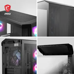MSI MAG PANO M100R PZ Micro-ATX PC Case - 4x120mm ARGB Fans Pre-Installed with Hub Controller, USB 3.2 Gen 2x2 Type-C Port - Black