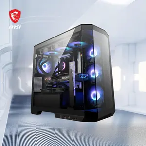 MSI MAG PANO M100R PZ Micro-ATX PC Case - 4x120mm ARGB Fans Pre-Installed with Hub Controller, USB 3.2 Gen 2x2 Type-C Port - Black