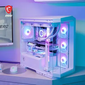 MSI MAG PANO M100R PZ Micro-ATX PC Case - 4x120mm ARGB Fans Pre-Installed with Hub Controller, USB 3.2 Gen 2x2 Type-C Port - White