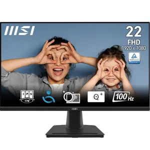 MSI PRO MP225, 21.5 Inch 100Hz, IPS Panel, Full HD 1920 x 1080, Eye-Friendly Screen, Tilt-Adjustable, HDMI, D-Sub (VGA) Monitor