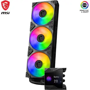 MSI MPG CoreLiquid D360 AIO ARGB 360mm Liquid Cooler | MSI's TORX FAN 4.0, 2.4” Customizable IPS display - Black