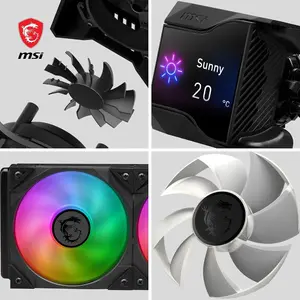 MSI MPG CoreLiquid D360 AIO ARGB 360mm Liquid Cooler | MSI's TORX FAN 4.0, 2.4” Customizable IPS display - Black