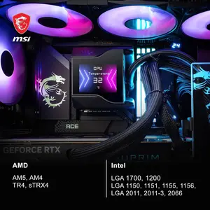 MSI MPG CoreLiquid D360 AIO ARGB 360mm Liquid Cooler | MSI's TORX FAN 4.0, 2.4” Customizable IPS display - Black