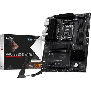 MSI PRO B850-S WIFI6E Motherboard, ATX - Supports AMD Ryzen 9000/8000 / 7000 Processors, AM5 - DDR5 Memory Boost (8200+ MT/s OC), PCIe 4.0 x16, M.2 Gen5, Wi-Fi 6E, 2.5G LAN