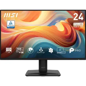 MSI PRO MP242 E14A | 23.8-inch IPS 1920 x 1080 (FHD) Gaming Office Monitor, 144Hz, Adaptive-Sync, HDR Ready, HDMI, VGA & Display Port, Speakers, VESA Mountable, Tilt, Speaker, 1ms, Black