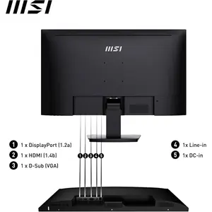 MSI Pro MP273A Monitor | 27" FHD - IPS Panel, 100Hz, VESA mount, Built-in Speakers, HDMI 1.4b, DisplayPort 1.2a, D-Sub/VGA