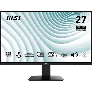MSI Pro MP273A Monitor | 27" FHD - IPS Panel, 100Hz, VESA mount, Built-in Speakers, HDMI 1.4b, DisplayPort 1.2a, D-Sub/VGA