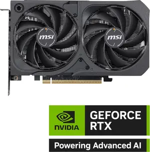 MSI RTX 5050 8G Shadow 2X OC Graphics Card (8GB GDDR6, 128-bit, Extreme Performance: 2617 MHz, DisplayPort x3 2.1a, HDMI 2.1b, NVIDIA Blackwell Architecture)