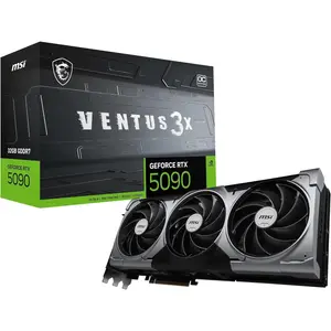 MSI GeForce RTX 5090 32GB VENTUS 3X OC Graphics Card - RTX 5090 GPU, 32GB GDDR7 (28Gbps/512-bit), PCIe 5.0 - Triple Fan Design (3 x TORX FAN 5.0) - HDMI 2.1b, DisplayPort 2.1b