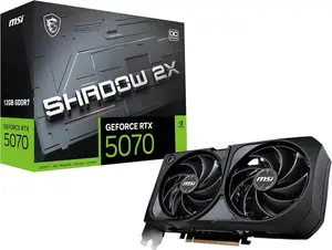 MSI GeForce RTX 5070 12GB SHADOW 2X OC Graphics Card (12GB GDDR7, 192-bit, Extreme Performance: 2557 MHz, DisplayPort x3 2.1a, HDMI 2.1b, NVIDIA Blackwell Architecture)
