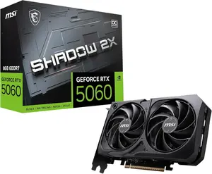MSI GeForce RTX 5060 8G Shadow 2X OC Graphics Card ( 8GB GDDR7, 128-bit, Extreme Performance: 2535 MHz, DisplayPort x3 2.1a, HDMI 2.1b, NVIDIA Blackwell Architecture