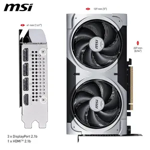 MSI GeForce RTX 5060 Ti 16G Ventus 2X OC Plus Graphics Card, 16GB GDDR7, 28Gbps/128-bit, PCIe 5.0, Dual-Fan, Thermal Design, 2 x STORMFORCE Fan, HDMI 2.1b, DisplayPort 2.1b