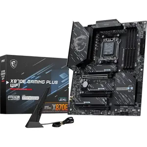 MSI X870E GAMING PLUS WIFI Motherboard, ATX - AM5-60A SPS VRM, DDR5 Memory Boost 8200+ MT/s (OC), PCIe 5.0 x16 & 4.0 x4, M.2 Gen5, Wi-Fi 7, 5G LAN