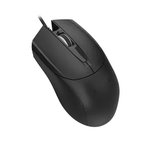 A4Tech OP-750S - Wired Silent Click V-Track USB Mouse - Black | 8-in-One Gesture, 4-Way Wheel