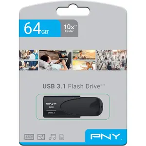 PNY 64GB Attaché 4 3.1 USB Flash Drive - Black