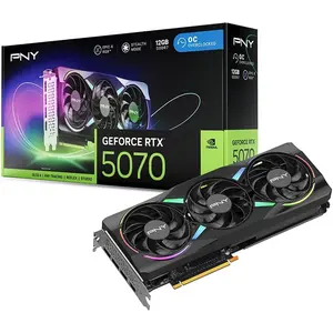PNY GeForce RTX 5070 12GB ARGB EPIC-X RGB Overclocked Triple Fan Graphics Card, 12GB GDDR7, 192-bit, Boost Speed: 2685 MHz, SFF-Ready, PCIe 5.0, 2.4-Slot, NVIDIA Blackwell Architecture, DLSS 5