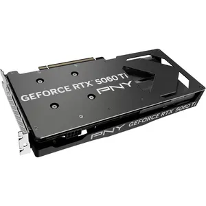 PNY GeForce RTX 5060 Ti 16GB Overclocked Dual Fan Graphics Card, 16GB 128-Bit GDDR7, 2692 MHz Boost Clock, PCI Express 5.0 x8 - Black