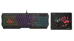 Bloody B1700 NEON Gaming Desktop Keyboard, Mouse & MousePad Combo - Black