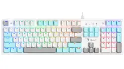 Bloody S520N Mechanical Switch RGB Gaming Keyboard - BLMS Red Plus Switch - Hot-Swappable - Icy White