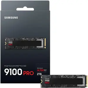 Samsung 9100 PRO 2TB M.2 2280 NVMe PCle 5.0x4 Solid State Drive, Up to 14,700MB/s Read, Designed for Professionals and Gamers, Compatible with PC and PlayStation 5