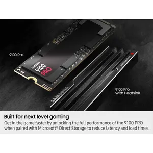 Samsung 9100 PRO 2TB M.2 2280 NVMe PCle 5.0x4 Solid State Drive, Up to 14,700MB/s Read, Designed for Professionals and Gamers, Compatible with PC and PlayStation 5