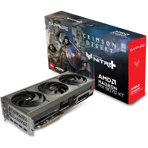 Sapphire NITRO+ AMD Radeon™ RX 9070 XT OC 16GB GDDR6 Crimson Desert Edition Graphics Card | STEALTH Hidden Power Cable, FrameDefense