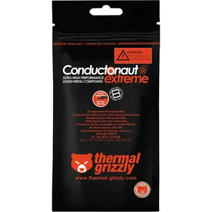 Thermal Grizzly Conductonaut Extreme Liquid Metal Thermal Paste, 1 Gram - Ultra High Performance Liquid Metal Compound For Maximum Thermal Conductivity while Overclocking
