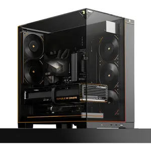 Thermalright A70 ARGB Black ATX Gaming Case, 5x Pre-Installed ARGB Fans, Panaromic LED Strips, Three-Sided Column-Free Glass, Four-Way Airflow, Tool-Free Quick Release, Vertical Graphics Card Mounting - Black