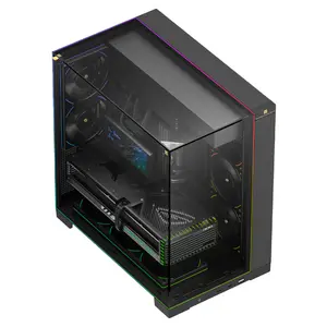 Thermalright A70 ARGB Black ATX Gaming Case, 5x Pre-Installed ARGB Fans, Panaromic LED Strips, Three-Sided Column-Free Glass, Four-Way Airflow, Tool-Free Quick Release, Vertical Graphics Card Mounting - Black