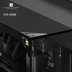 Thermalright A70 ARGB Black ATX Gaming Case, 5x Pre-Installed ARGB Fans, Panaromic LED Strips, Three-Sided Column-Free Glass, Four-Way Airflow, Tool-Free Quick Release, Vertical Graphics Card Mounting - Black