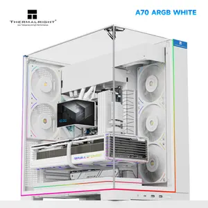 Thermalright A70 ARGB ATX Gaming Case, 5x Pre-Installed ARGB Fans, Panaromic LED Strips, Three-Sided Column-Free Glass, Four-Way Airflow, Tool-Free Quick Release, Vertical Graphics Card Mounting - White