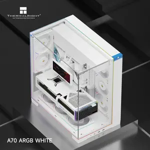 Thermalright A70 ARGB ATX Gaming Case, 5x Pre-Installed ARGB Fans, Panaromic LED Strips, Three-Sided Column-Free Glass, Four-Way Airflow, Tool-Free Quick Release, Vertical Graphics Card Mounting - White