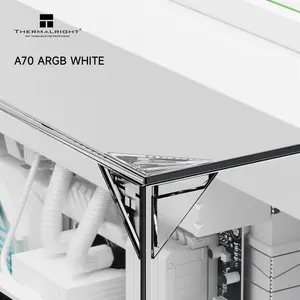 Thermalright A70 ARGB ATX Gaming Case, 5x Pre-Installed ARGB Fans, Panaromic LED Strips, Three-Sided Column-Free Glass, Four-Way Airflow, Tool-Free Quick Release, Vertical Graphics Card Mounting - White