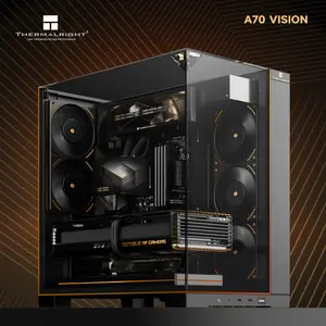 Thermalright A70 Vision ATX Gaming Case, 9.16-inch LCD Display, Panoramic Glass Panel, Type-C 3.0 Port - Black