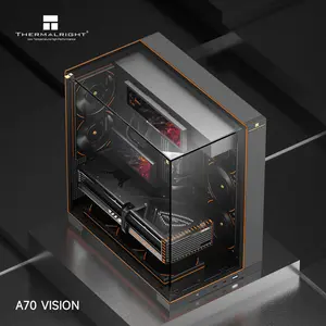 Thermalright A70 Vision ATX Gaming Case, 9.16-inch LCD Display, Panoramic Glass Panel, Type-C 3.0 Port - Black