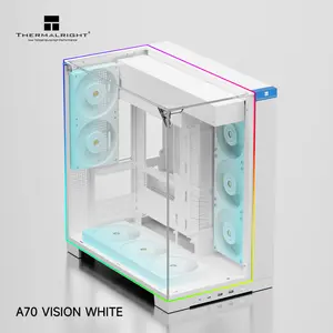 Thermalright A70 Vision ATX Gaming Case, 9.16-inch LCD Display, Panoramic Glass Panel, Type-C 3.0 Port - White