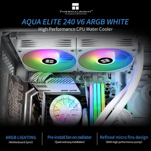 Thermalright Aqua Elite 240 V6 ARGB AIO 240mm Liquid CPU Cooler - White