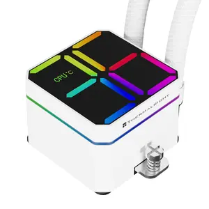 Thermalright Magic Qube 360 ARGB AIO 360mm Liquid CPU Cooler, Temperature Controlled Color Changing Digital Screen - White