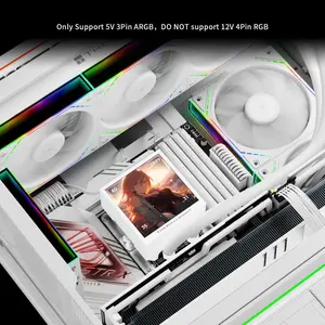 Thermalright Peerless Vision 360 ARGB AIO 360mm Liquid CPU Cooler, 3.95’’IPS LCD Screen with 480x480 Resolution - White