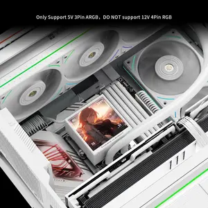 Thermalright Peerless Vision 360 UB ARGB AIO 360mm Liquid CPU Cooler, 3.95’’IPS LCD Screen with 480x480 Resolution - White