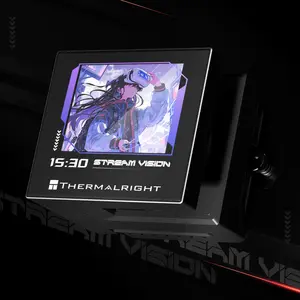 Thermalright Stream Vision 360 AIO 360mm Liquid CPU Cooler, 3.5’’ Square Full Color LCD Display, Magnetic Suction High-Performance Pump