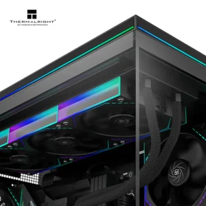 Thermalright TL-M10 Mid-Tower Micro-ATX Gaming Case, 4x Pre-Installed ARGB Fans - Black 