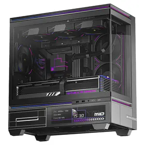 Thermalright TL-M10 Vision Mid-Tower Micro-ATX Gaming Case, 4x Pre-Installed ARGB Fans - Black 