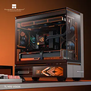 Thermalright TL-M10 Vision Mid-Tower Micro-ATX Gaming Case, 4x Pre-Installed ARGB Fans - Black 